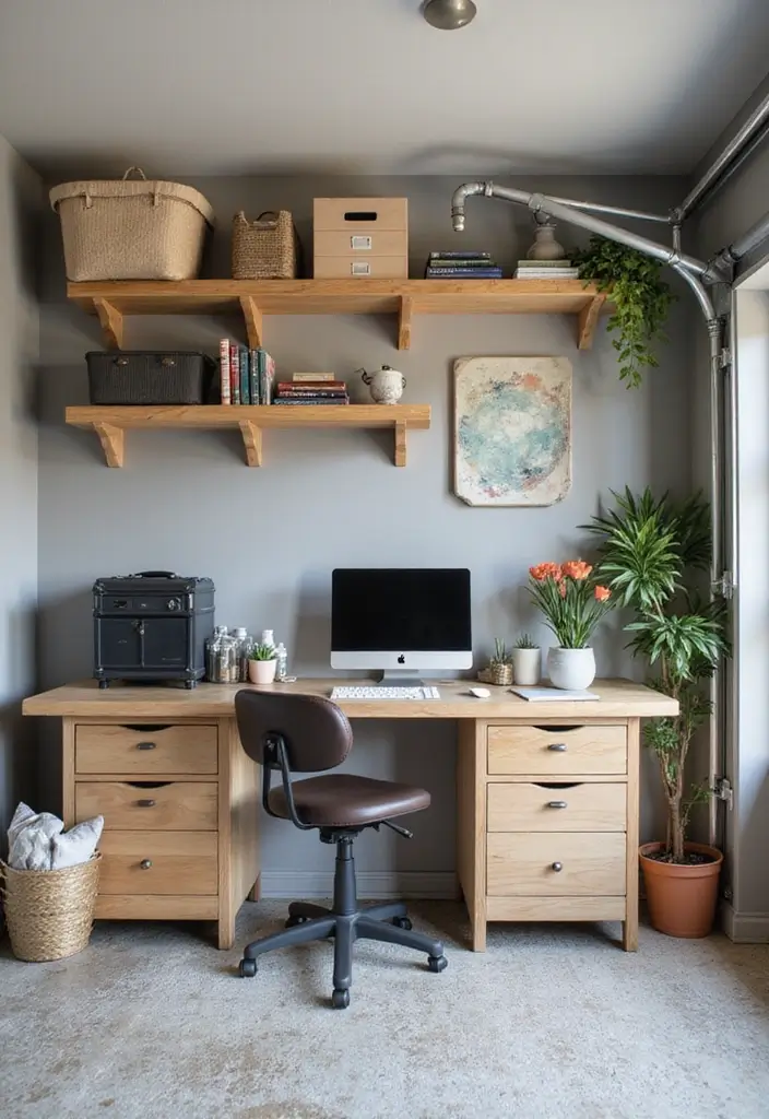 12 Garage Office Transformations That Wow - 7. Functional Family Hub 1