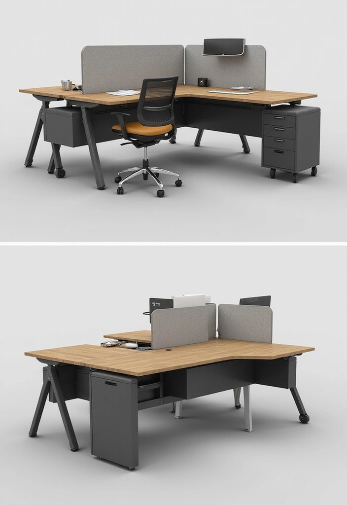 18 Two Desk Home Office Layouts for Productivity - 13. Versatile Modular Desks 1