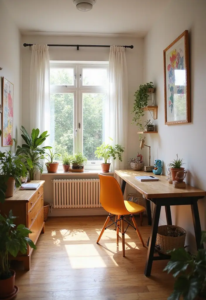 18 Two Desk Home Office Layouts for Productivity - 17. Bright and Cheerful Home Office 1