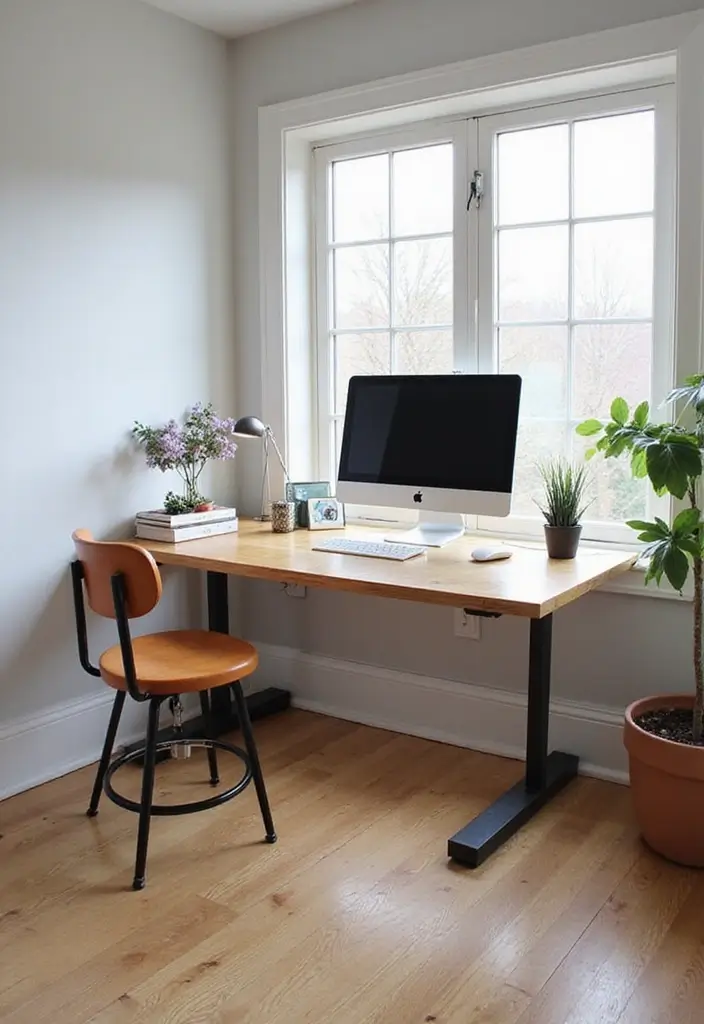 18 Two Desk Home Office Layouts for Productivity - 9. Split-Level Desks for Dynamic Workspaces 1