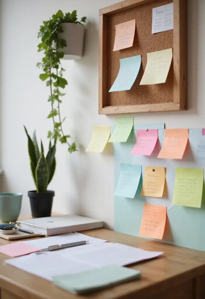 25 Office Desk Organization Ideas That Reduce Clutter - 13. Create a 'To-Do' Space 1