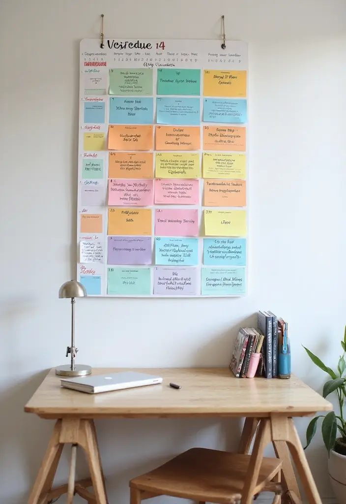 25 Office Desk Organization Ideas That Reduce Clutter - 20. Use a Wall Calendar 1