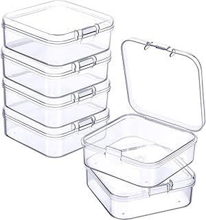 Jetec 6 Pieces Mini Plastic Clear Beads Storage Containers Box for Colle...