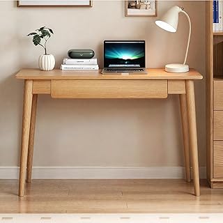 100% Solid Oak Wooden Desk Home Office Desk Mid Century Modern Writing C...