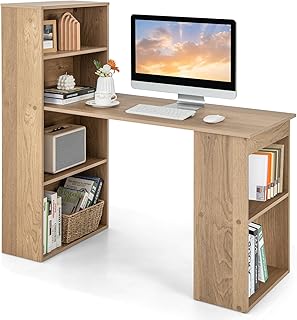 Giantex 48 Inch Computer Desk with Bookshelf, 3-in-1 Home Office Desk wi...