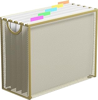 Hanging File Organizer, Letter-Size File Holder Filing Box with 5 Hangin...