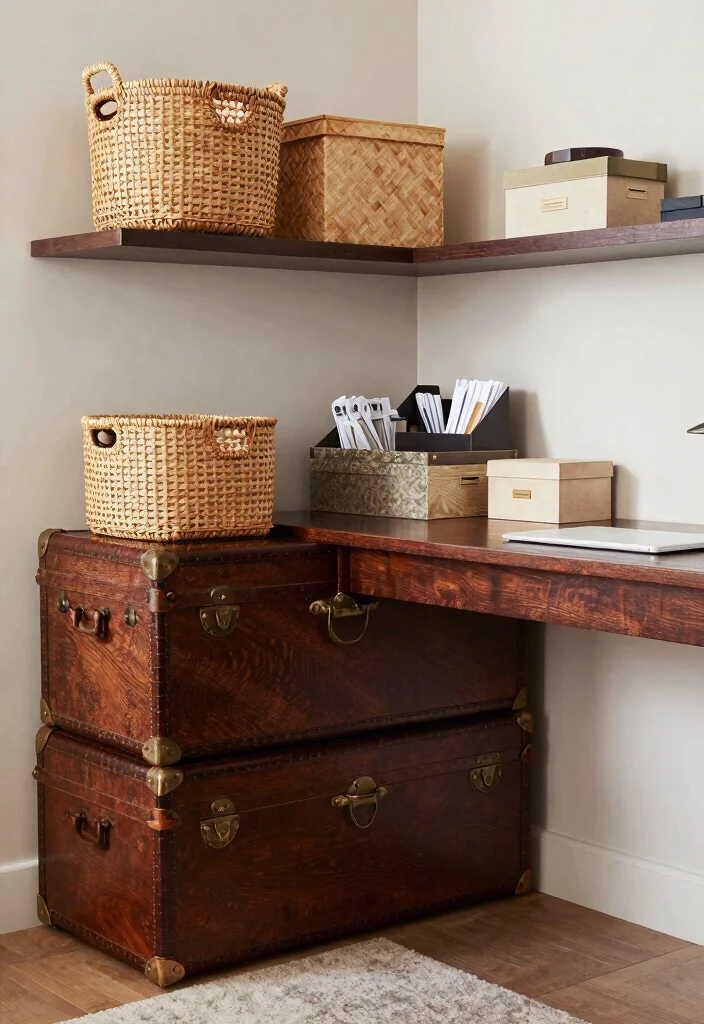 28 Art Deco Home Office Ideas Glamorous and Bold Workspace - 19. Unique Storage Solutions 1