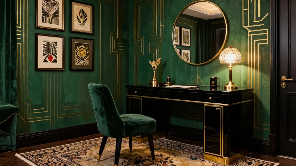 28 Art Deco Home Office Ideas Glamorous and Bold Workspace