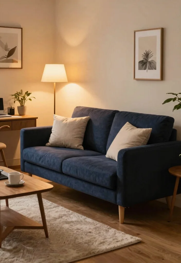 28 Cozy Home Office with Couch Ideas Work in Comfort - 11. Dark Tones for a Cozy Retreat 1