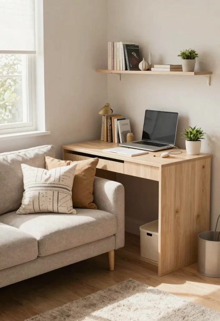 28 Cozy Home Office with Couch Ideas Work in Comfort - 14. Smart Storage Solutions 1