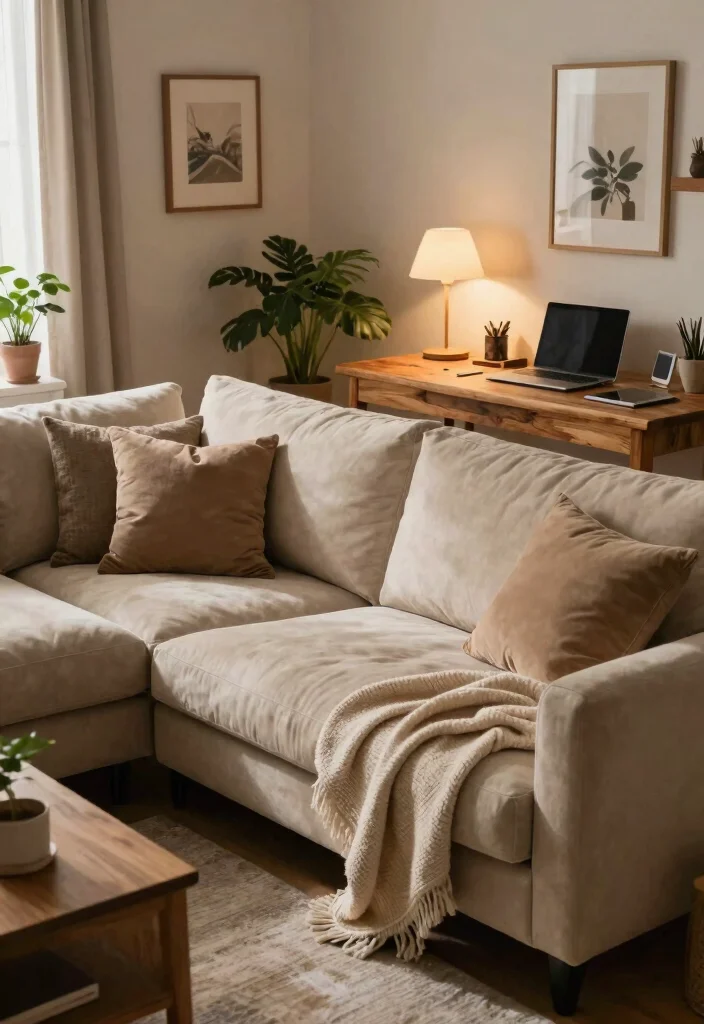 28 Cozy Home Office with Couch Ideas Work in Comfort - 2. Sectional Comfort Zone 1