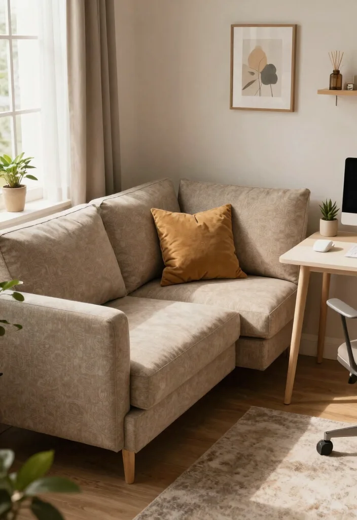28 Cozy Home Office with Couch Ideas Work in Comfort - 20. Customized Couch Corner 1
