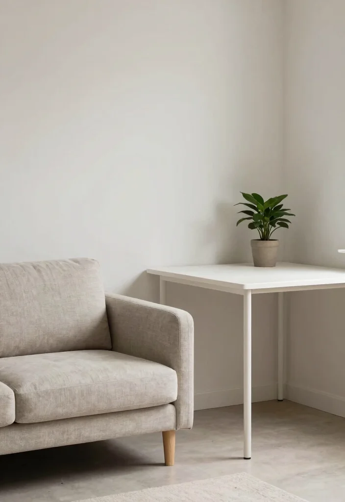 28 Cozy Home Office with Couch Ideas Work in Comfort - 23. Minimalist Workspace with Couch 1