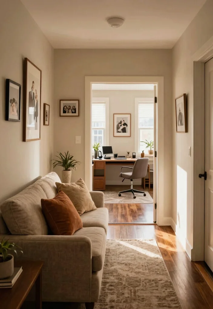 28 Cozy Home Office with Couch Ideas Work in Comfort - 28. Inviting Entryway into the Office 1