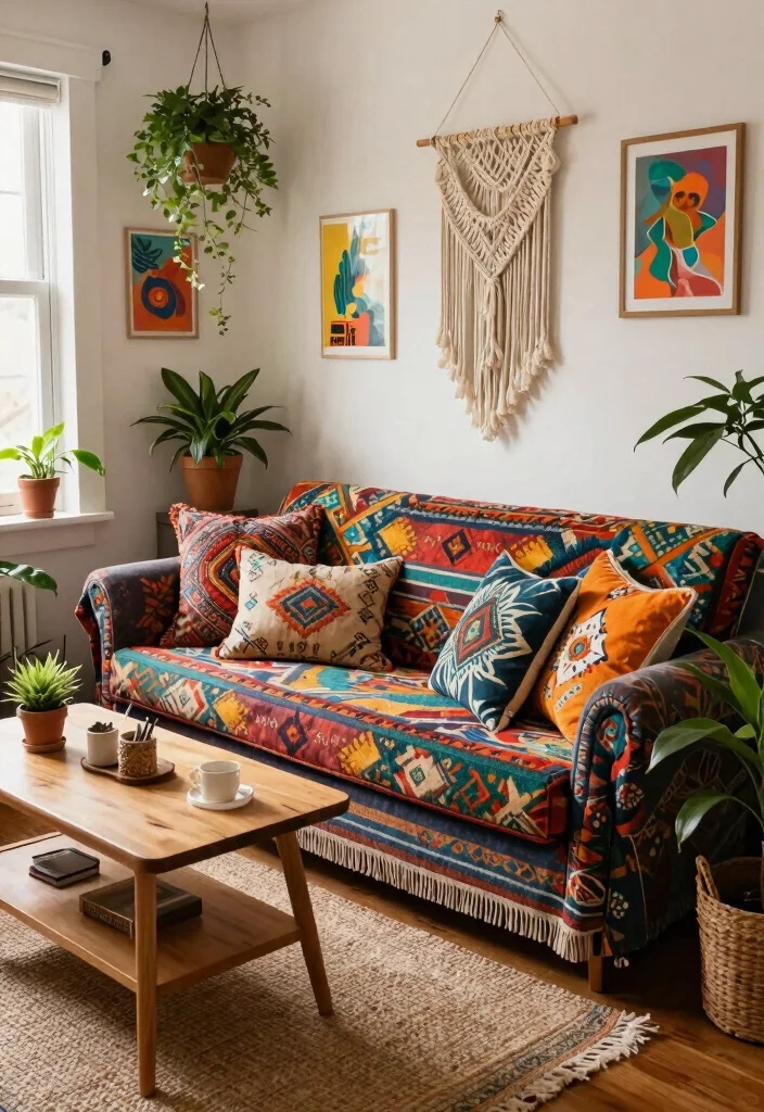 28 Cozy Home Office with Couch Ideas Work in Comfort - 4. Bohemian Bliss 1