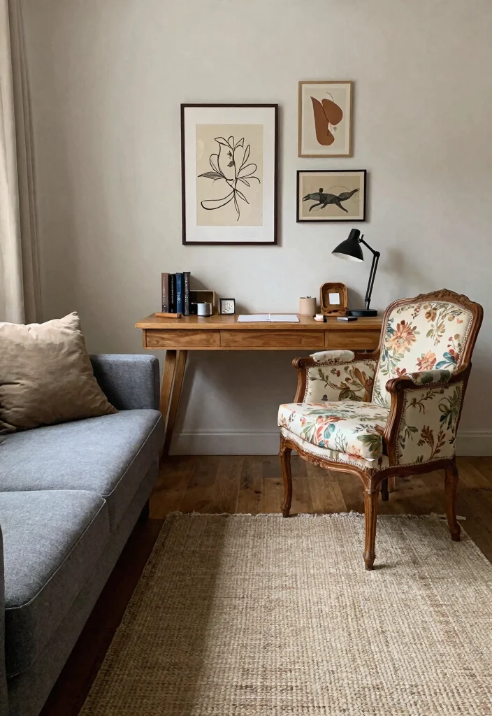 28 Cozy Home Office with Couch Ideas Work in Comfort - 6. Eclectic Couch Assembly 1