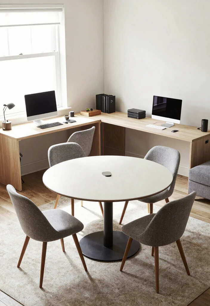 28 Dining Room Office Ideas Stylish and Functional - 13. Creative Workspace Layouts 1