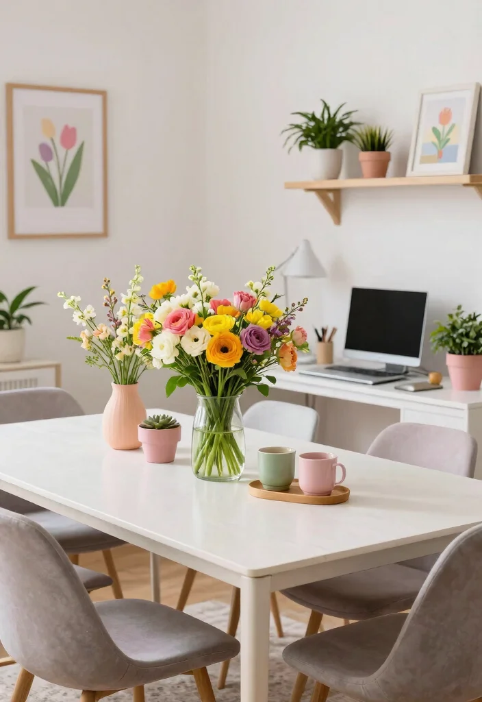 28 Dining Room Office Ideas Stylish and Functional - 14. Seasonal Decor Inspiration 1