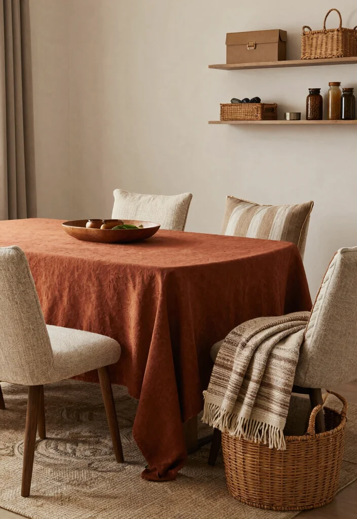 28 Dining Room Office Ideas Stylish and Functional - 19. Textured Fabrics and Materials 1