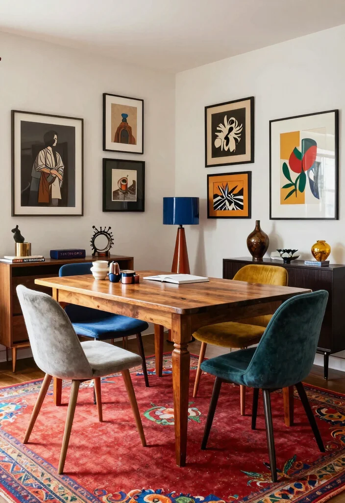 28 Dining Room Office Ideas Stylish and Functional - 6. Eclectic Mix of Styles 1
