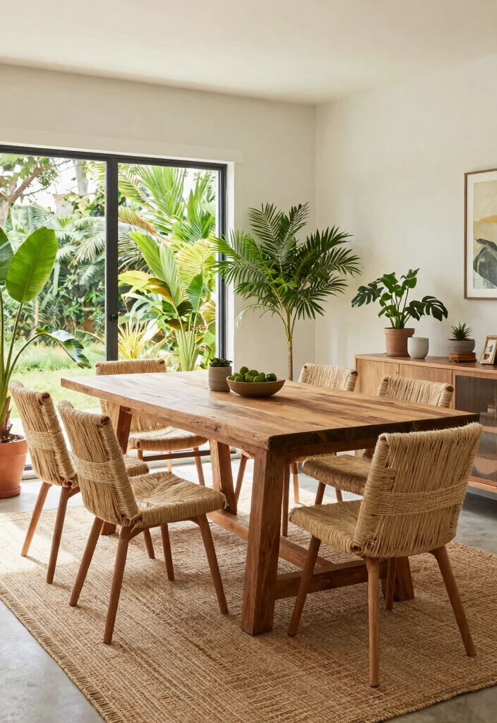 28 Dining Room Office Ideas Stylish and Functional - 8. Outdoor-Inspired Decor 1