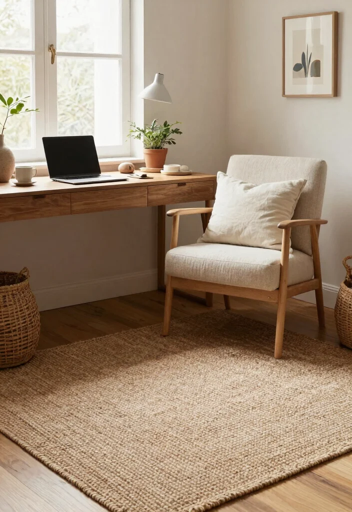 28 Green Home Office Ideas Fresh and Inspiring Workspace - 13. Cozy Textures and Fabrics 1