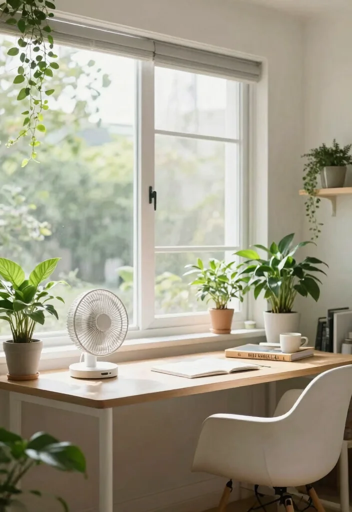 28 Green Home Office Ideas Fresh and Inspiring Workspace - 18. Fresh Air Circulation 1