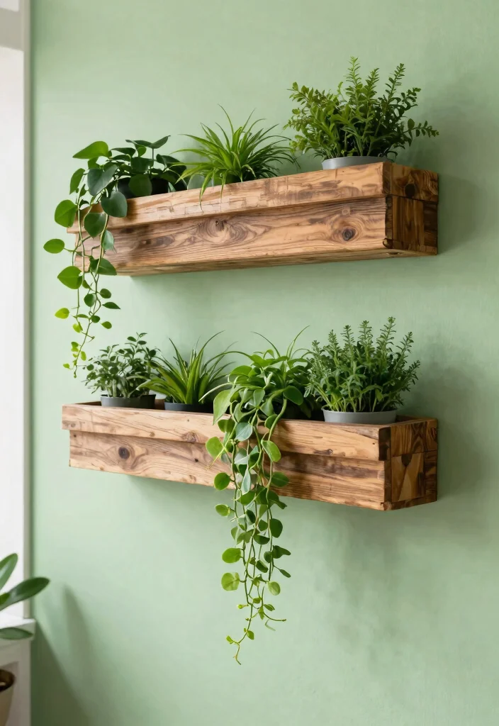 28 Green Home Office Ideas Fresh and Inspiring Workspace - 5. Wall Planter Integration 1
