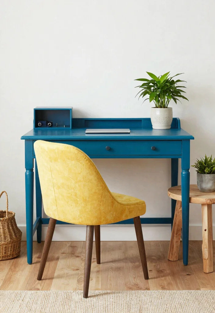 28 Green Home Office Ideas Fresh and Inspiring Workspace - 6. Upcycled Furniture Choices 1