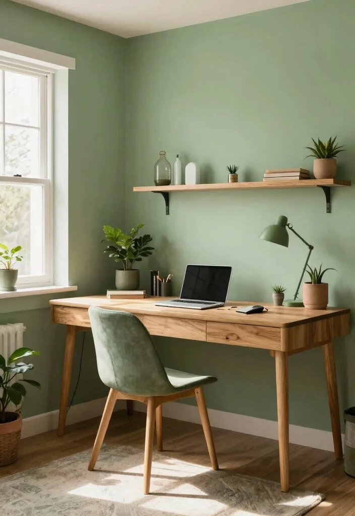 28 Green Home Office Ideas Fresh and Inspiring Workspace - 8. Green Color Palette 1