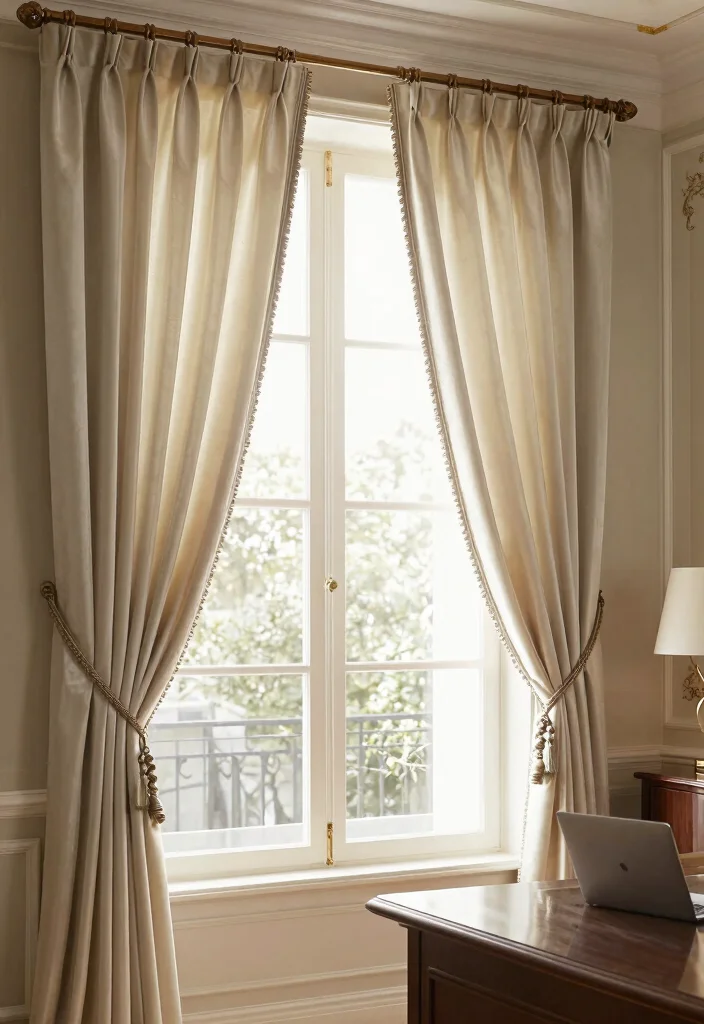 28 Home Office Arredamento Ideas Elegant Italian Style - 12. Refined Window Treatments 1