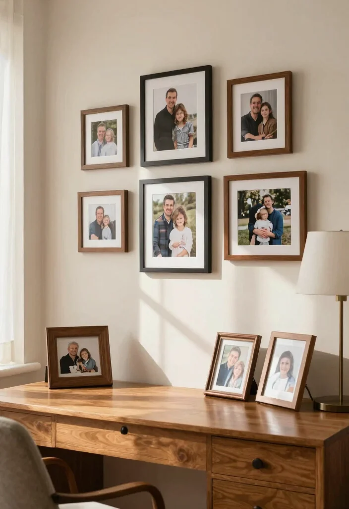 28 Home Office Arredamento Ideas Elegant Italian Style - 16. Personal Touches with Family Photos 1