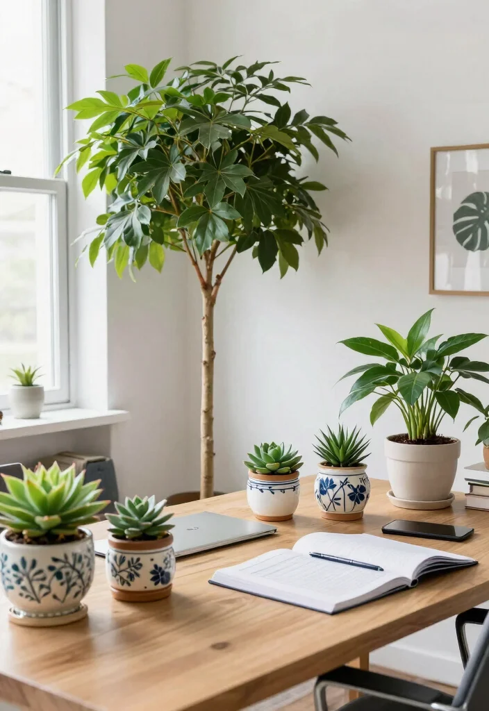 28 Home Office Arredamento Ideas Elegant Italian Style - 7. Incorporate Nature with Plants 1