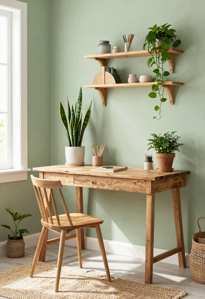28 Home Office Color Scheme Ideas: Find Your Perfect Tone - 1. Serene Sage Green 1