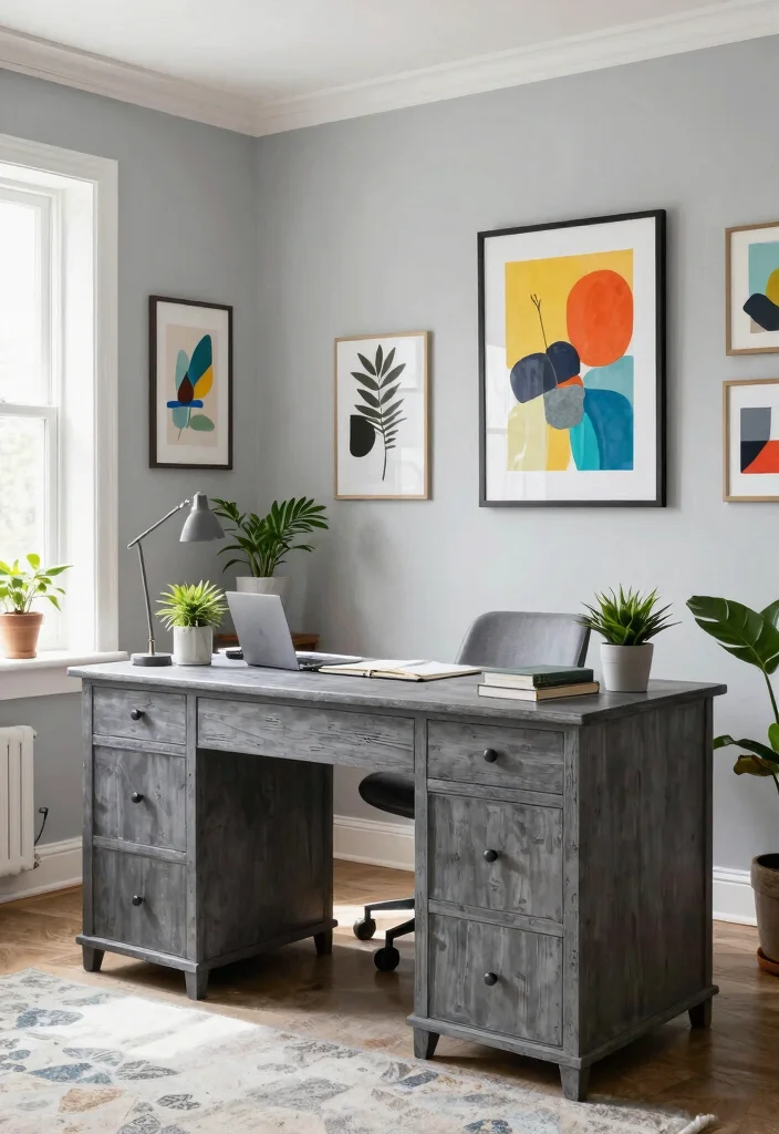 28 Home Office Color Scheme Ideas: Find Your Perfect Tone - 11. Classic Gray 1