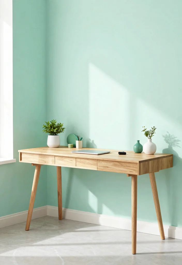 28 Home Office Color Scheme Ideas: Find Your Perfect Tone - 18. Bright Mint 1