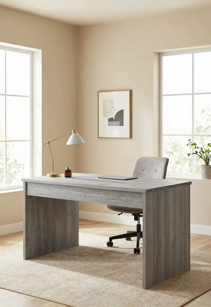 28 Home Office Color Scheme Ideas: Find Your Perfect Tone - 19. Gentle Beige and Gray Combo 1