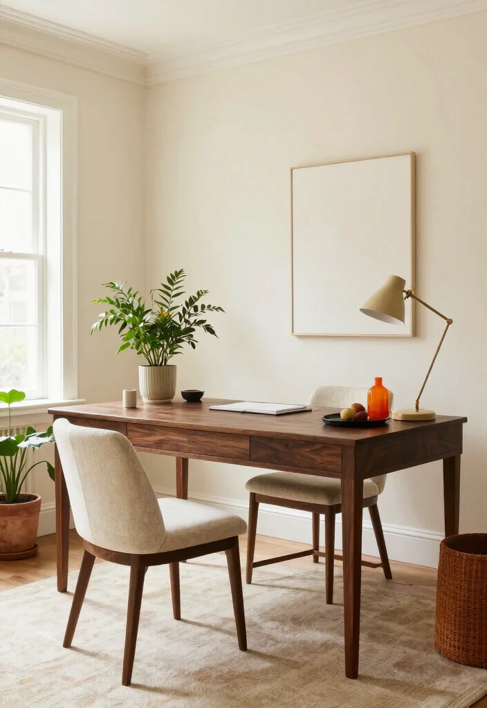 28 Home Office Color Scheme Ideas: Find Your Perfect Tone - 23. Elegant Ivory 1