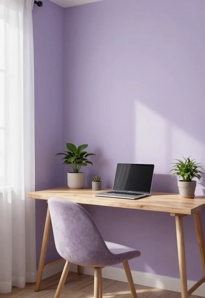 28 Home Office Color Scheme Ideas: Find Your Perfect Tone - 7. Dusty Lavender 1