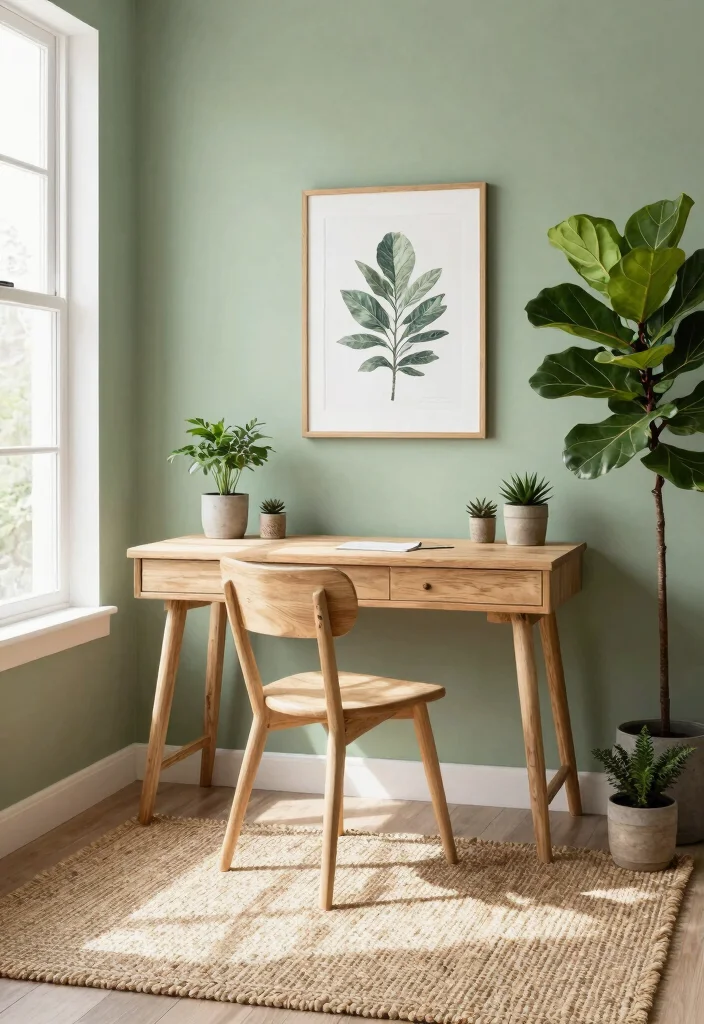 28 Home Office Color and Wall Ideas Fresh Inspiration - 1. Soft Sage Green: A Breath of Fresh Air 1