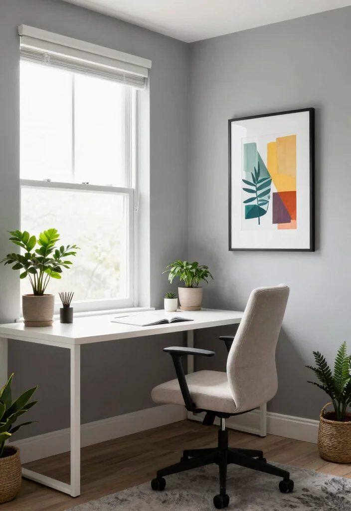 28 Home Office Color and Wall Ideas Fresh Inspiration - 14. Soft Gray: Elegant and Modern 1