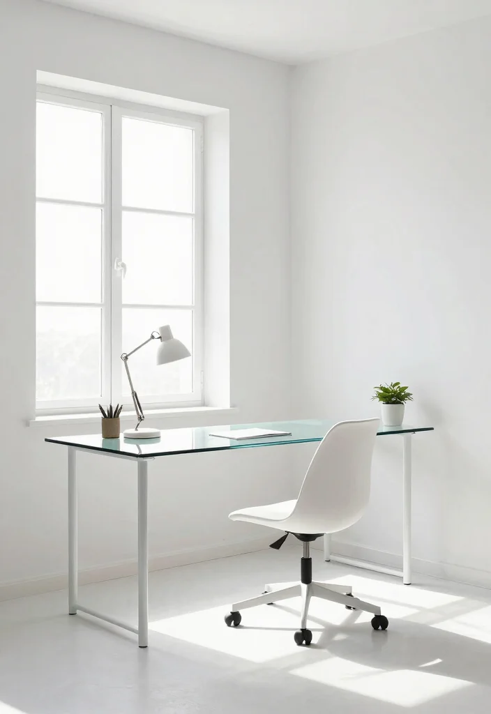 28 Home Office Color and Wall Ideas Fresh Inspiration - 15. Minimalist White: Clean and Bright 1