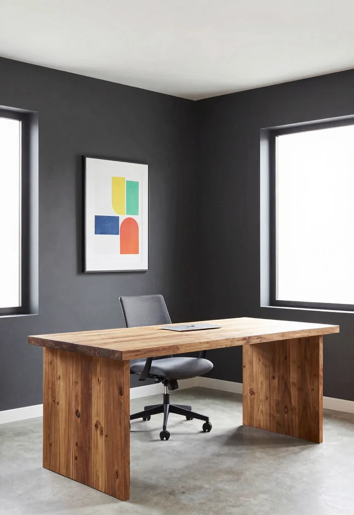 28 Home Office Color and Wall Ideas Fresh Inspiration - 19. Charcoal Gray: Sleek and Contemporary 1