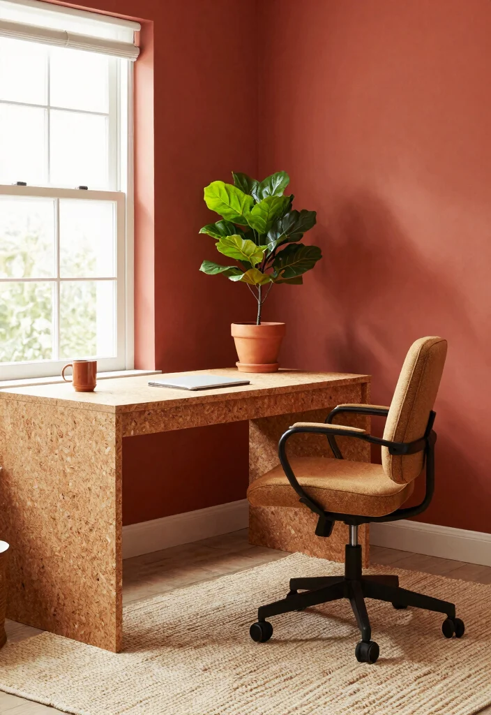 28 Home Office Color and Wall Ideas Fresh Inspiration - 2. Bold Terracotta: Warmth and Energy 1