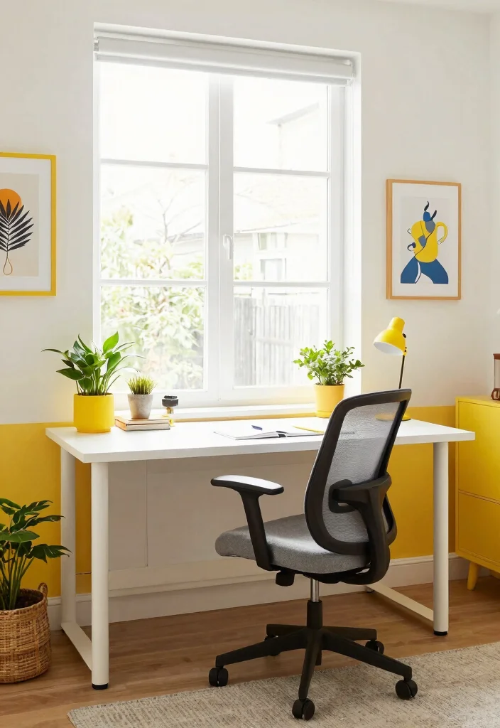 28 Home Office Color and Wall Ideas Fresh Inspiration - 28. Cheerful Canary Yellow: Bright and Happy 1