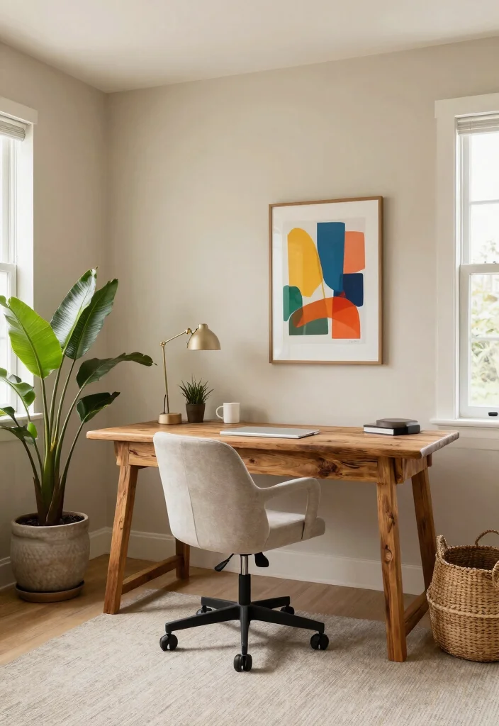 28 Home Office Color and Wall Ideas Fresh Inspiration - 4. Earthy Beige: A Neutral Canvas 1
