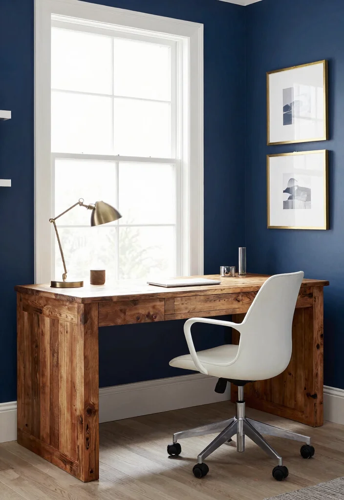 28 Home Office Color and Wall Ideas Fresh Inspiration - 9. Classic Navy Blue: Timeless and Professional 1