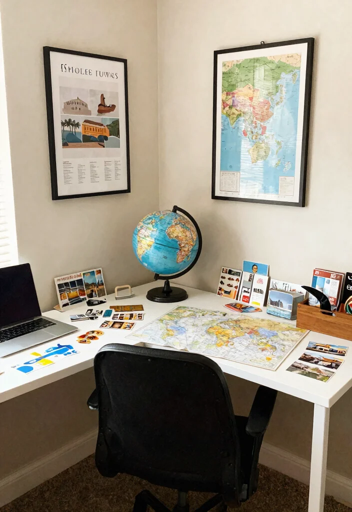 28 L Shape Desk Office Layout Ideas for Small Spaces - 16. Inspired by Travel 1