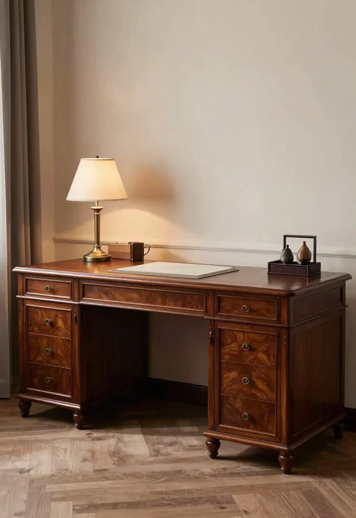 28 L Shape Desk Office Layout Ideas for Small Spaces - 19. Classical Elegance 1