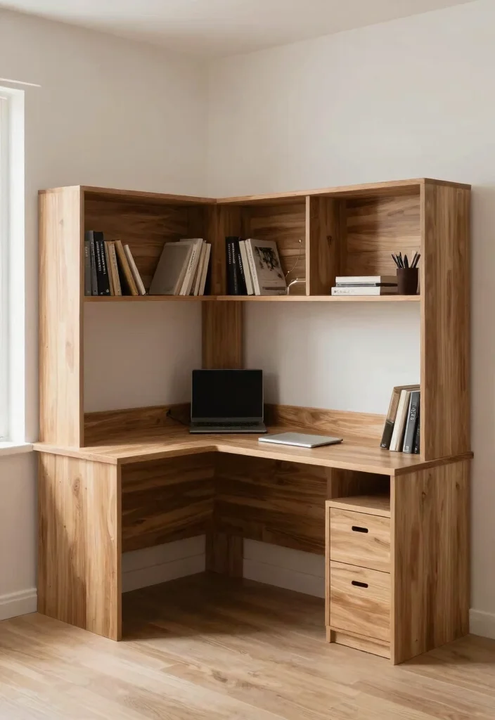 28 L Shape Office Table Design Ideas for Any Room - 14. Custom Built-ins 1